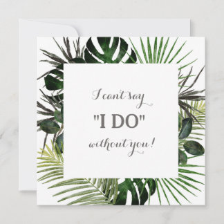 Tropical Bridesmaid Proposal Card with Photo