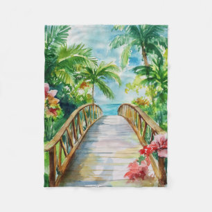 Tropical Bridge Fleece Blanket