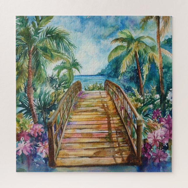 Tropical Bridge Jigsaw Puzzle (Vertical)