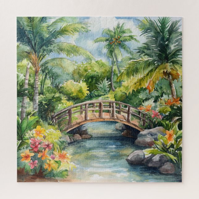 Tropical Bridge Jigsaw Puzzle (Vertical)