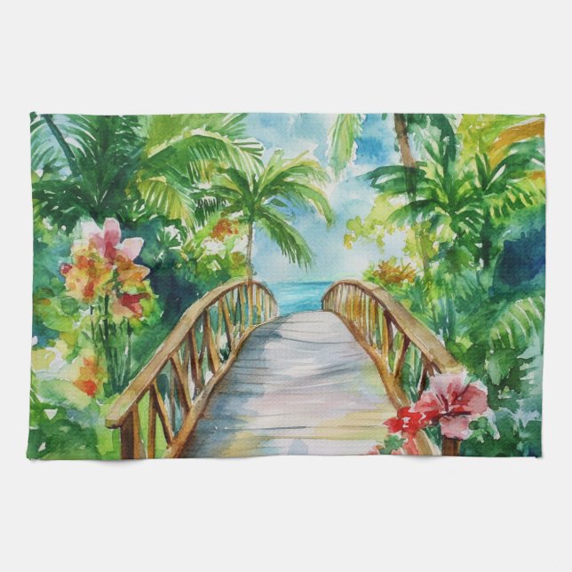 Tropical Bridge Tea Towel (Horizontal)
