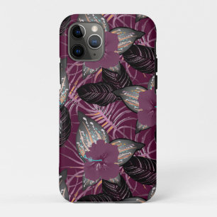 Tropical Burgundy Hibiscus Floral Case-Mate iPhone Case