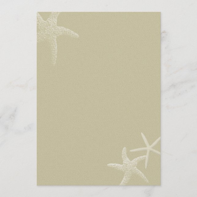 Tropical Burlap Starfish Wedding Fan Program Paper Programme (Front)