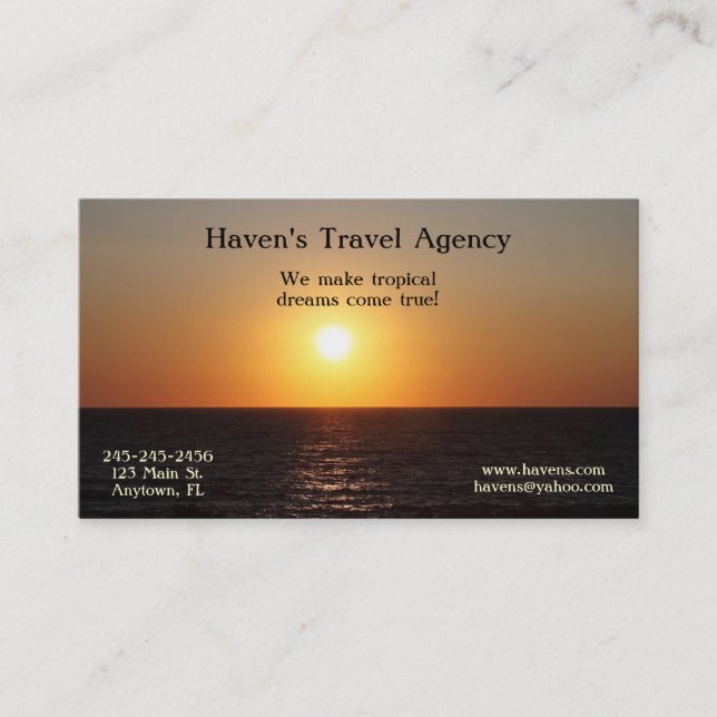 Tropical Business Card (Front)