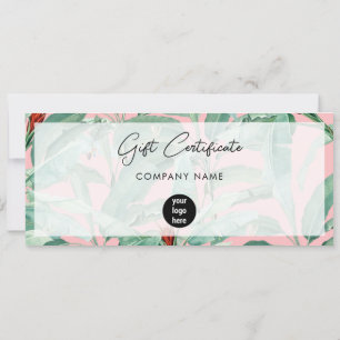 Tropical Business Logo Gift Certificate Voucher