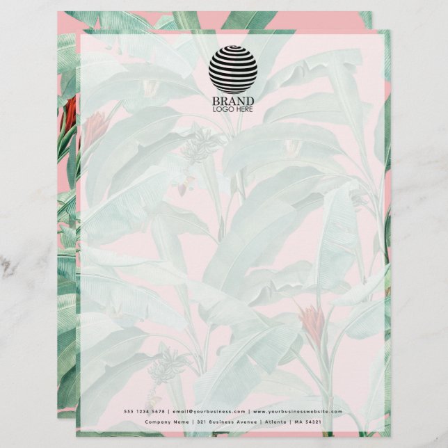 Tropical Business Logo Professional Letterhead (Front/Back)