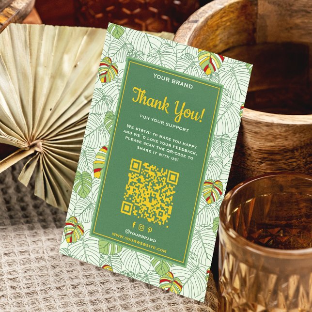 Tropical Business Thank You Order Card w/ QR-code (Creator Uploaded)