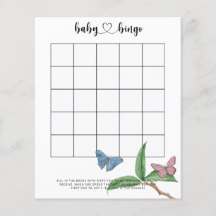 Tropical Butterflies - Baby shower bingo game