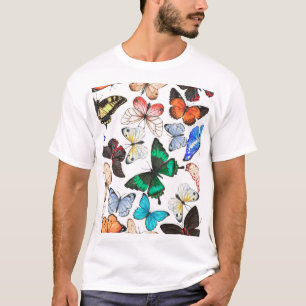 Tropical butterflies: colourful watercolor pattern T-Shirt