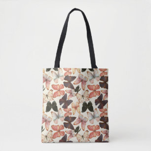 Tropical Butterflies: Watercolor Seamless Pattern. Tote Bag