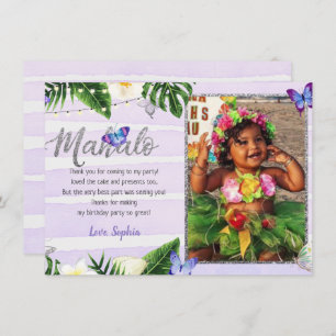 Tropical Butterfly Mahalo Thank You Card