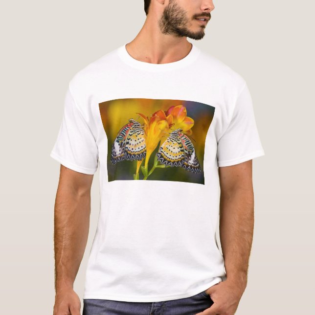 Tropical Butterfly Twins T-Shirt (Front)