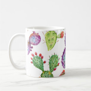 Tropical Cactus: Watercolor Seamless Pattern Coffee Mug