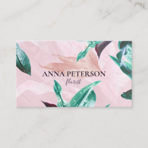 Tropical Calla Lilly Floral Pink Elegant Business Card