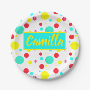 Tropical Camilla Add Your Name Paper Plate