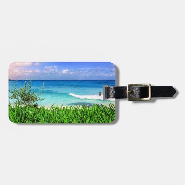 Tropical Cancun Mexico Beach Sea Paradise Luggage Tag (Front Horizontal)