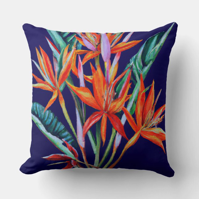 tropical canna floral cushion (Front)