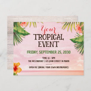 Tropical Caribbean Beach Sunset Event Postcard