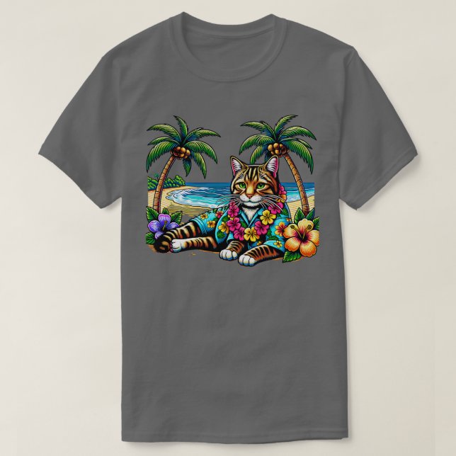 Tropical Cat TShirt (Design Front)