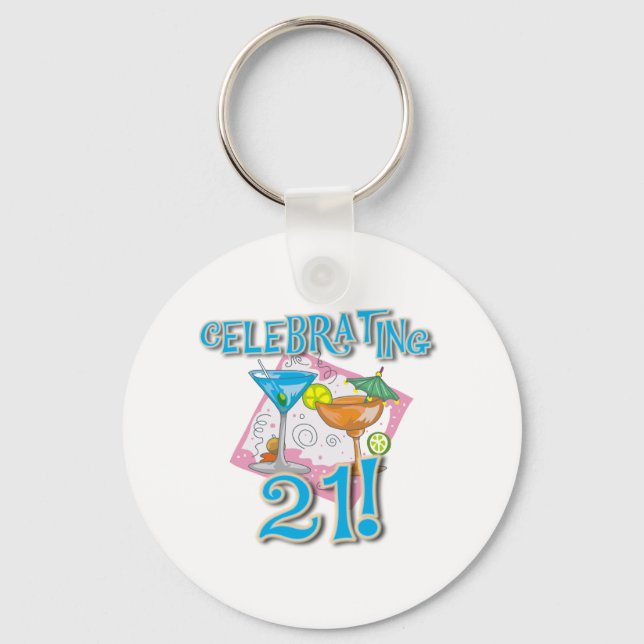 Tropical Celebrating 21 Key Ring (Front)