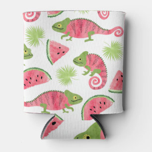 Tropical chameleons, watermelons: cute pattern can cooler
