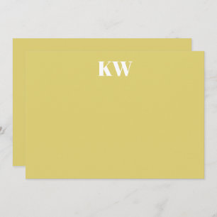 Tropical Chartreuse Monogram Initials Personalized Thank You Card