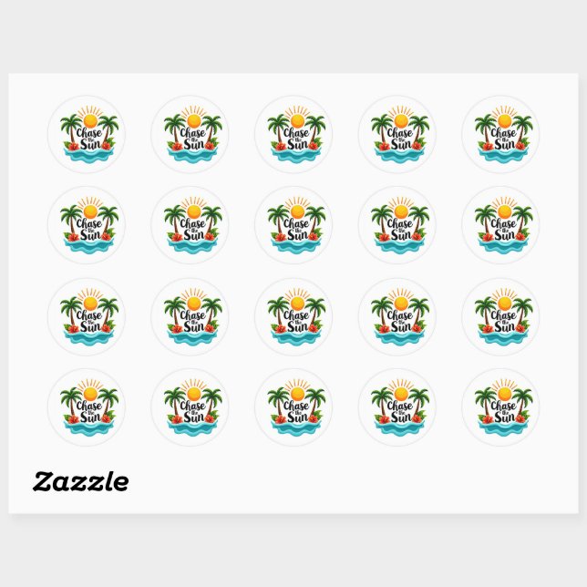Tropical Chase the Sun Cartoon Sticker (Sheet)