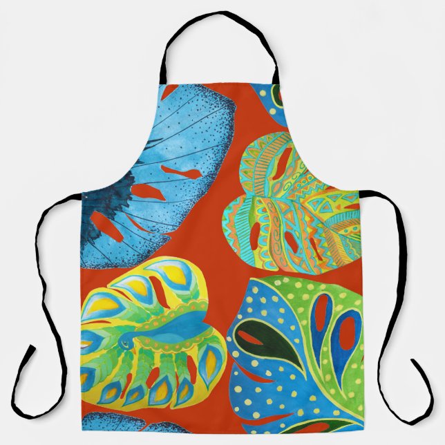 Tropical Chic: Seamless Leafy Pattern. Apron (Front)