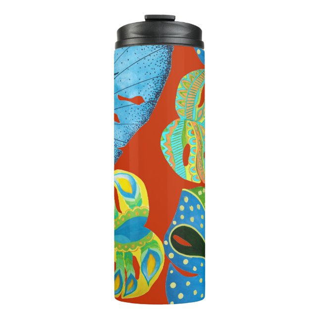 Tropical Chic: Seamless Leafy Pattern. Thermal Tumbler (Front)