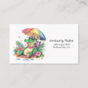 Tropical Chill Relaxing Gator Business Card