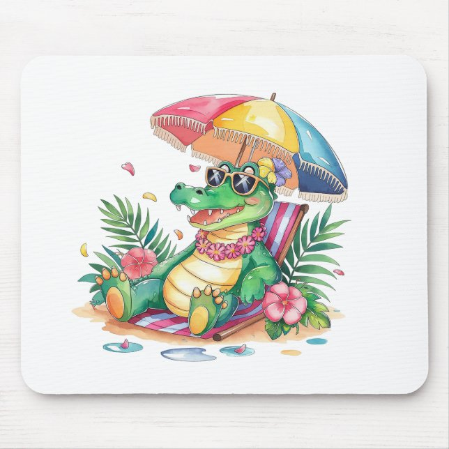 Tropical Chill Relaxing Gator Mouse Pad (Front)