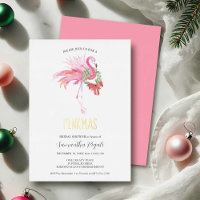 Tropical Christmas Bridal Shower Invitations