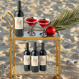 Tropical Christmas Cheers to Cocktails Wine Label