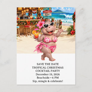 Tropical Christmas Cocktail Party Invitation