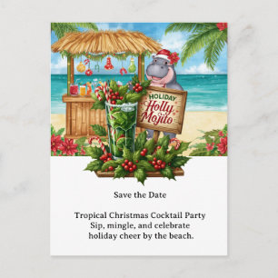 Tropical Christmas Cocktail Party Invitation 