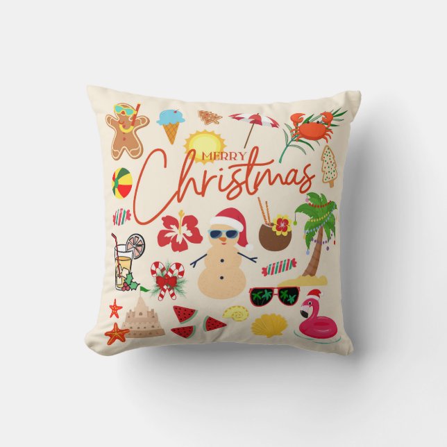 Tropical Christmas Cushion (Front)