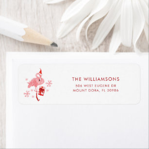 Tropical Christmas Custom Flamingo Return Address