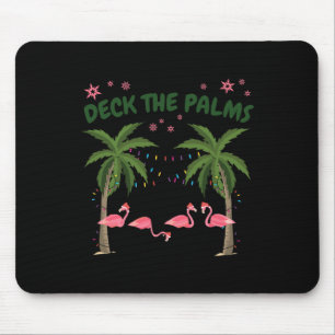 Tropical Christmas Florida Flamingo Deck The Palms Mouse Pad
