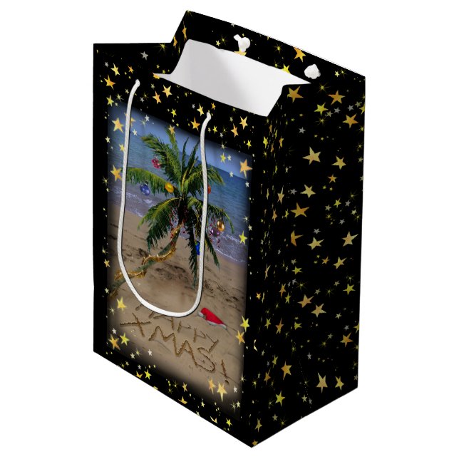 Tropical Christmas Gift Bag (Front Angled)