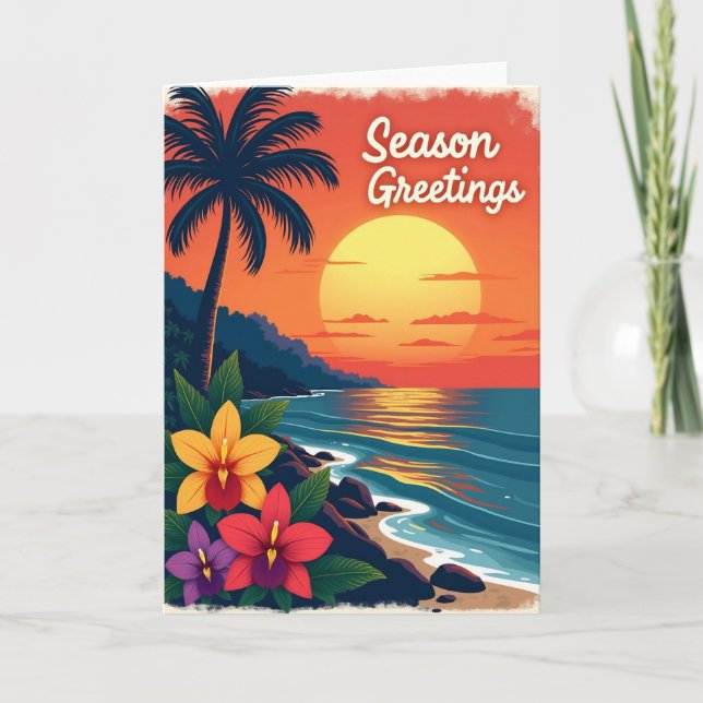 Tropical Christmas Glow Card (Front)