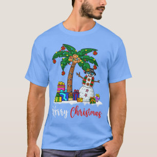 Tropical Christmas Hawaiian Xmas Lights Palmree Fa T-Shirt