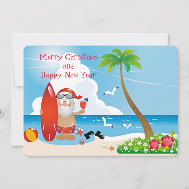Tropical Christmas Holiday Card (Front)