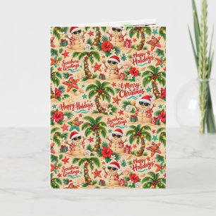 Tropical Christmas Holiday Fun Pattern Card