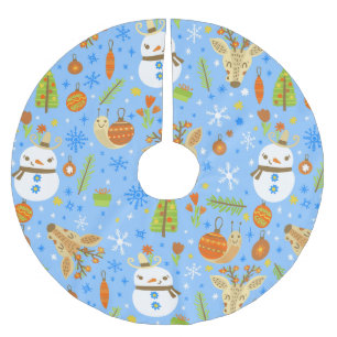 tropical christmas july snail snowman summer xmas brushed polyester tree skirt