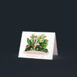 Tropical Christmas modern palm botanical Flamingo Holiday Card<br><div class="desc">Tropical Christmas modern deck the palm botanical flamingo stylish contemporary design.</div>
