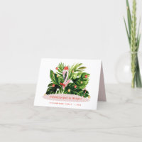 Tropical Christmas modern palm botanical Flamingo