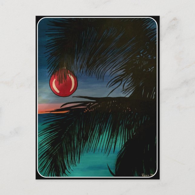 'Tropical Christmas Morning' Postcard (Front)