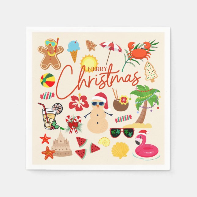 Tropical Christmas Napkin (Front)