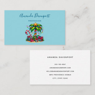 Tropical Christmas Palm Tree Business Card