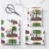 Tropical Christmas Palm Tree Pattern